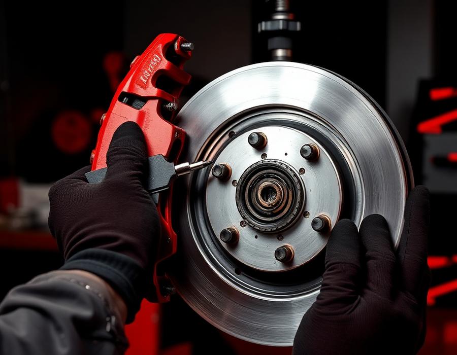 Brake disc and caliper replacement